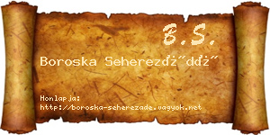 Boroska Seherezádé névjegykártya